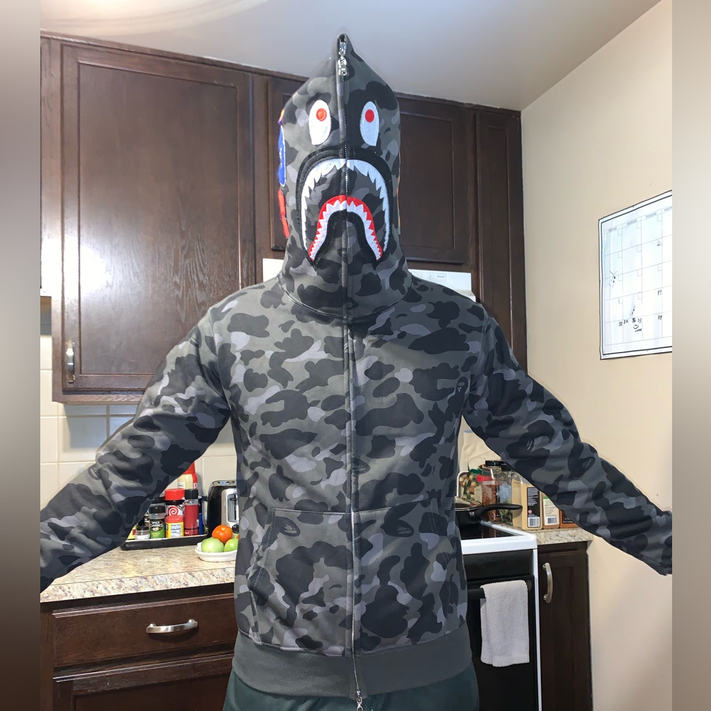 Hoodie-Bape X Ovo Woodland Camo Shark
